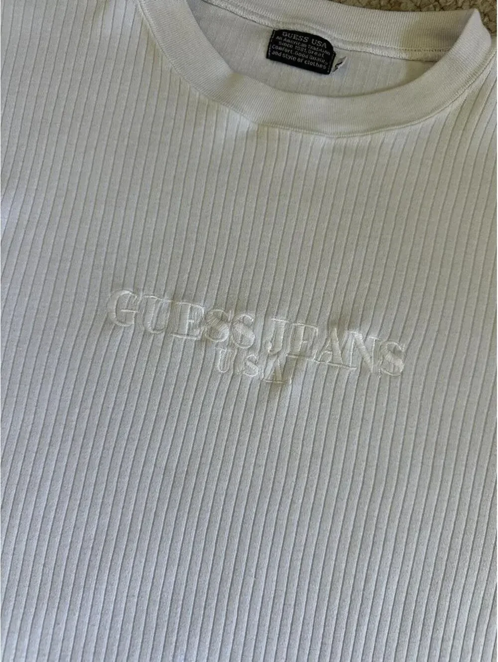 vintage Guess white ribbed tee